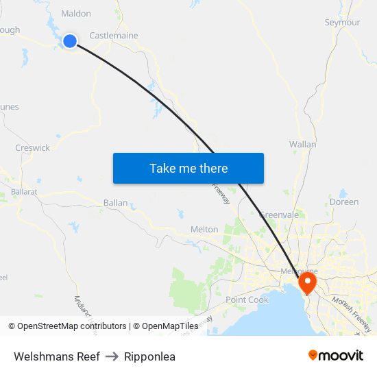 Welshmans Reef to Ripponlea map