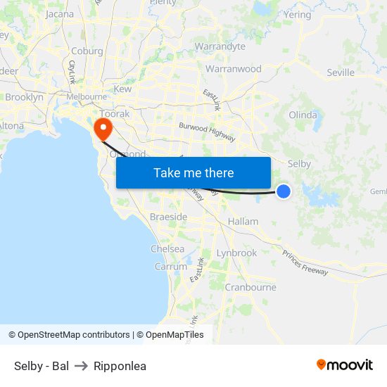 Selby - Bal to Ripponlea map