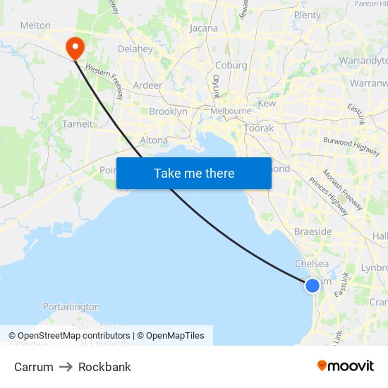 Carrum to Rockbank map