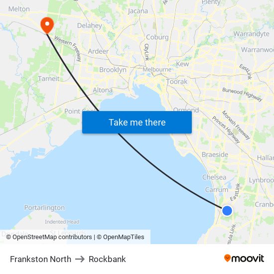 Frankston North to Rockbank map