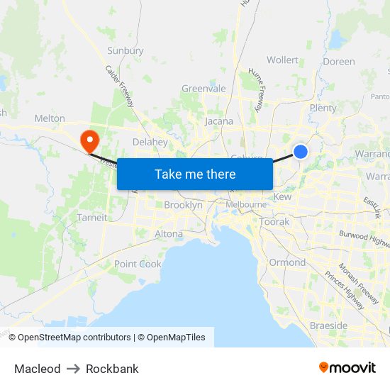 Macleod to Rockbank map