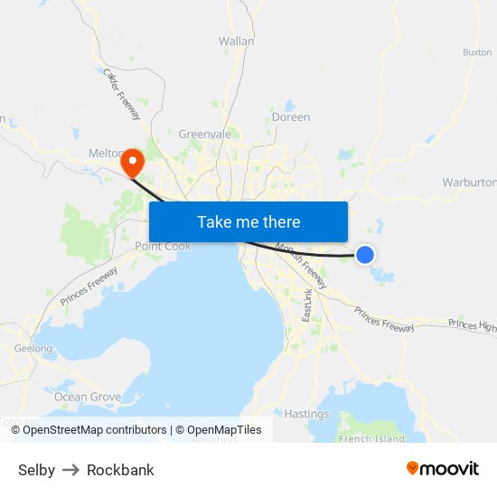 Selby to Rockbank map