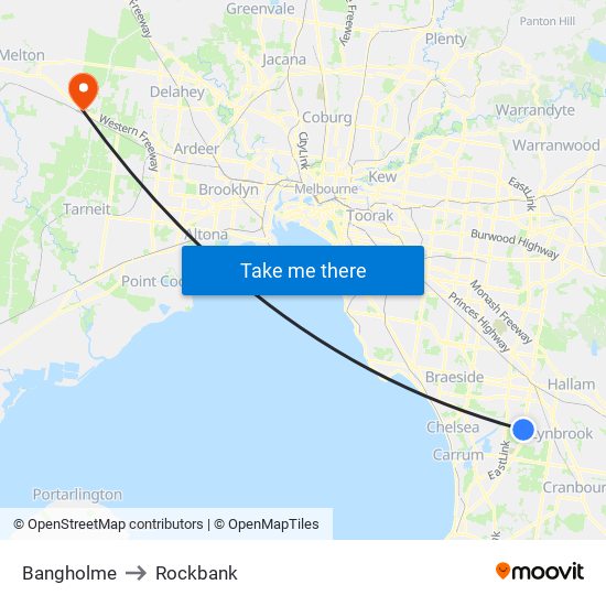 Bangholme to Rockbank map
