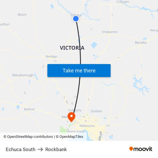 Echuca South to Rockbank map