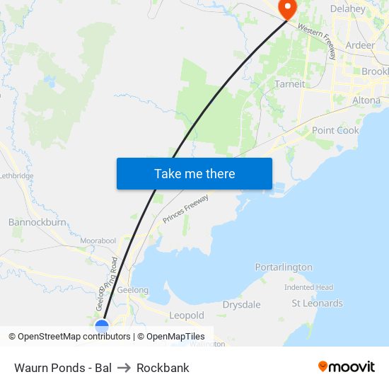 Waurn Ponds - Bal to Rockbank map