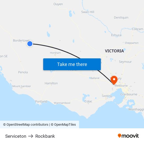 Serviceton to Rockbank map