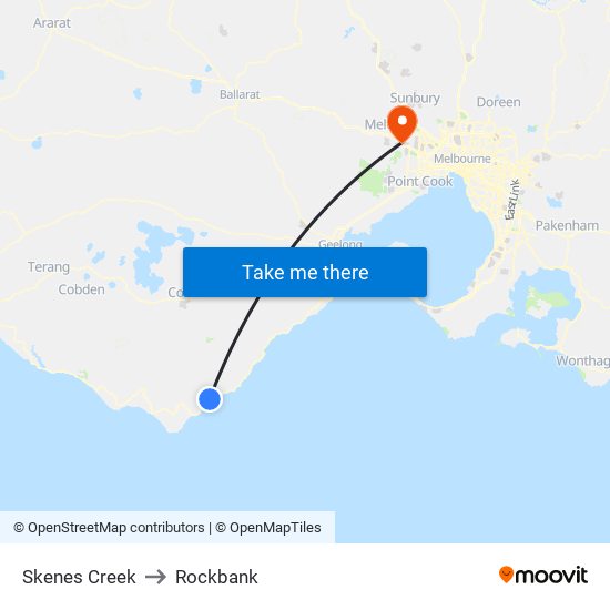 Skenes Creek to Rockbank map