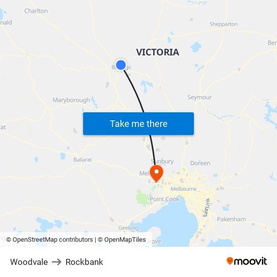 Woodvale to Rockbank map