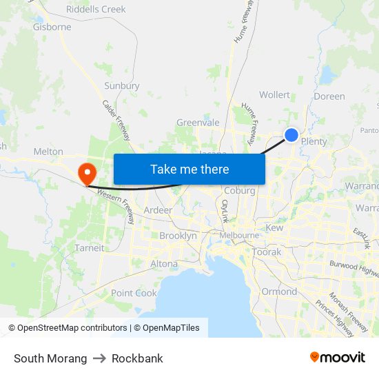 South Morang to Rockbank map