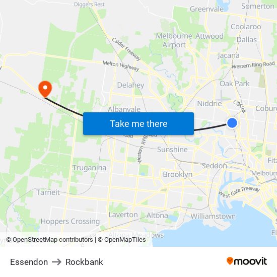Essendon to Rockbank map