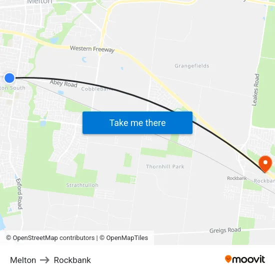 Melton to Rockbank map