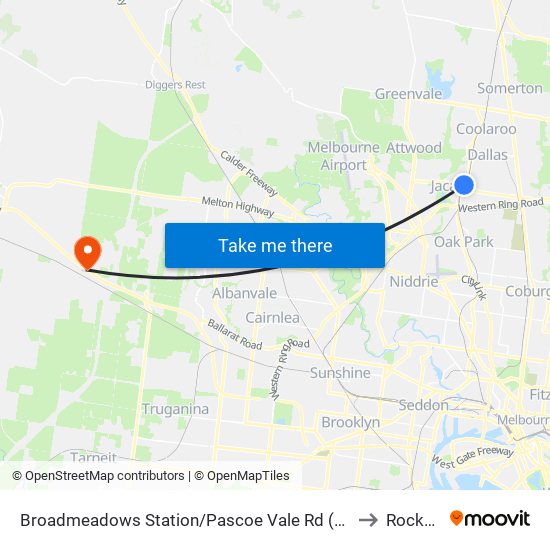 Broadmeadows Station/Pascoe Vale Rd (Broadmeadows) to Rockbank map