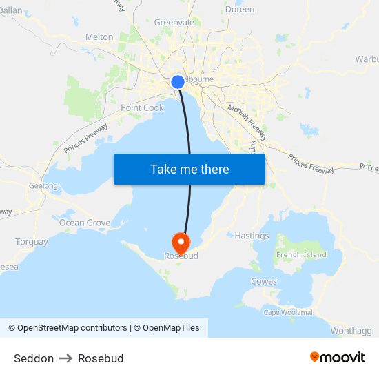 Seddon to Rosebud map