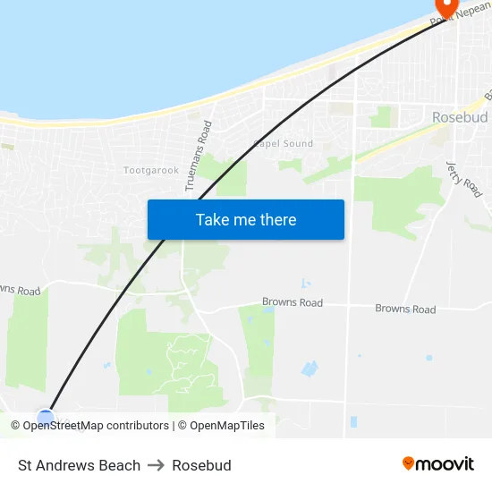 St Andrews Beach to Rosebud map
