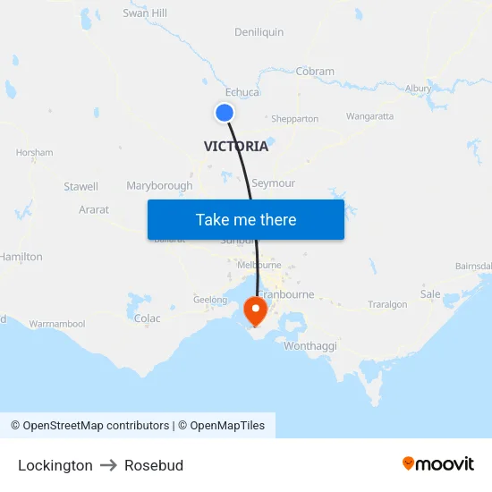 Lockington to Rosebud map