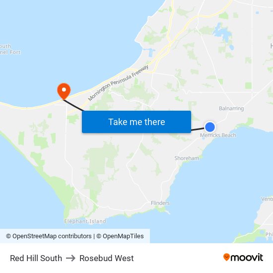 Red Hill South to Rosebud West map