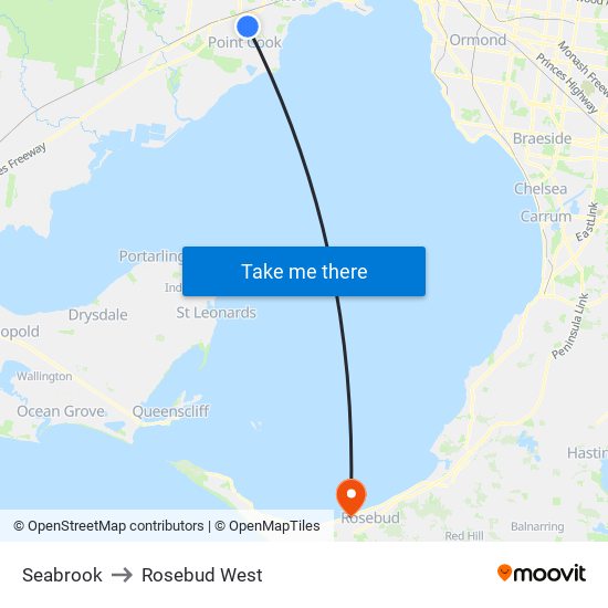 Seabrook to Rosebud West map