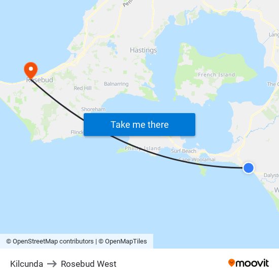 Kilcunda to Rosebud West map