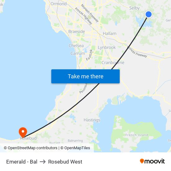 Emerald - Bal to Rosebud West map