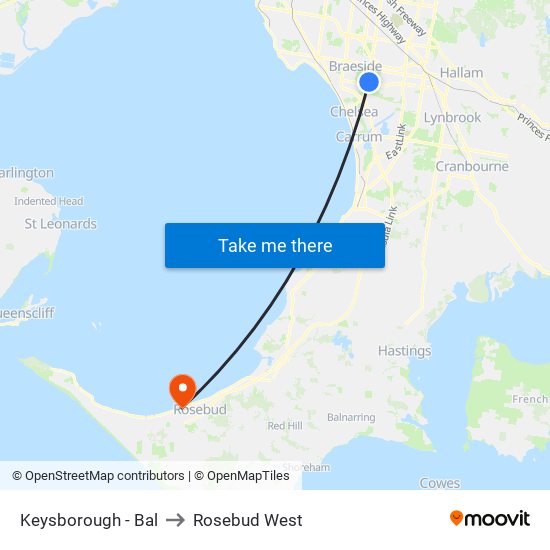 Keysborough - Bal to Rosebud West map
