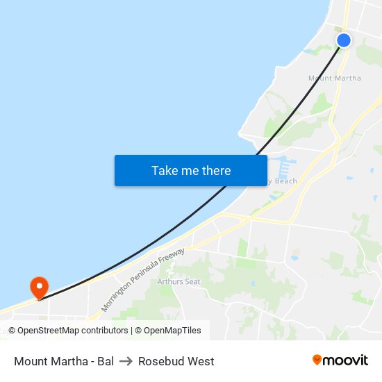 Mount Martha - Bal to Rosebud West map