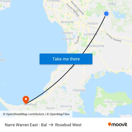 Narre Warren East - Bal to Rosebud West map