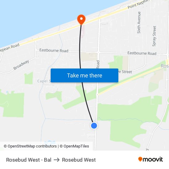 Rosebud West - Bal to Rosebud West map