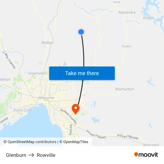 Glenburn to Rowville map