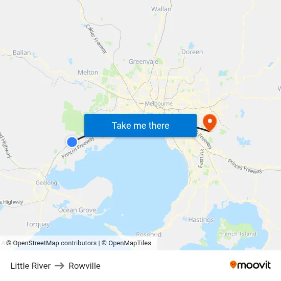 Little River to Rowville map
