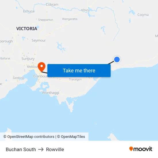 Buchan South to Rowville map