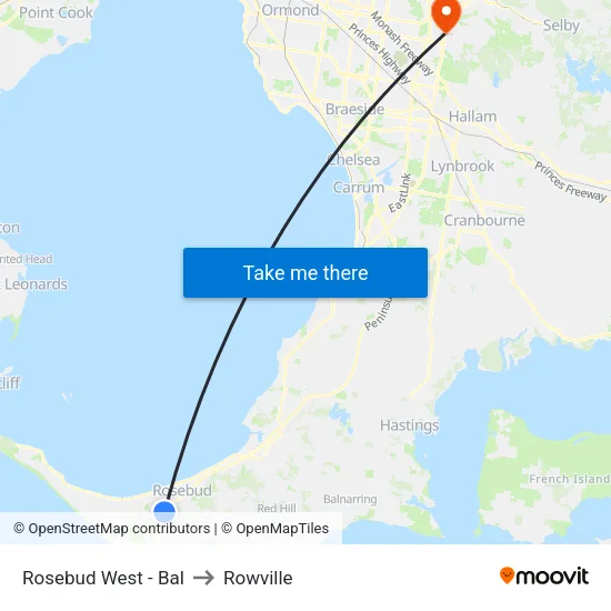 Rosebud West - Bal to Rowville map