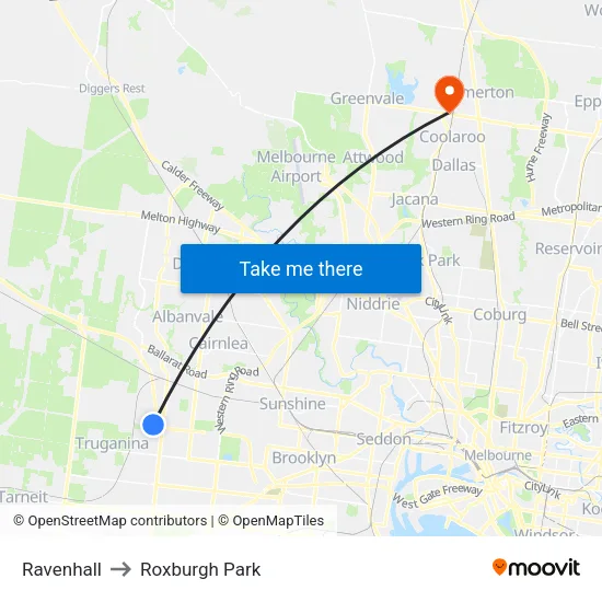 Ravenhall to Roxburgh Park map