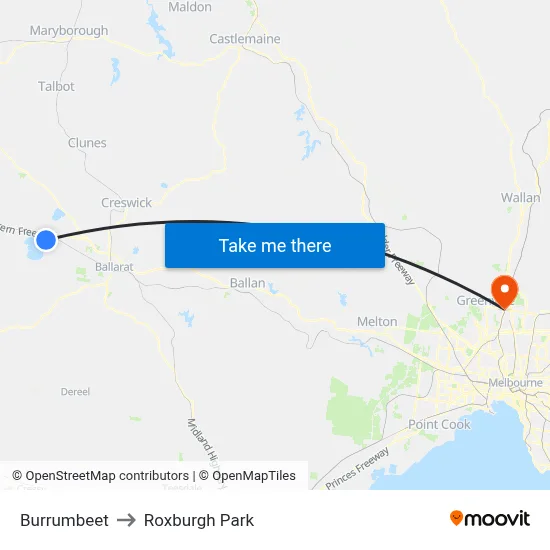 Burrumbeet to Roxburgh Park map