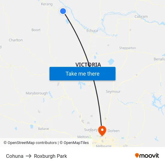 Cohuna to Roxburgh Park map