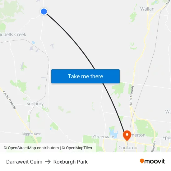 Darraweit Guim to Roxburgh Park map