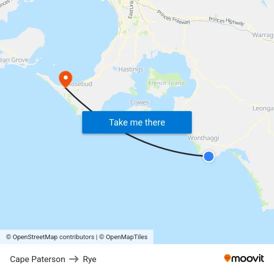 Cape Paterson to Rye map