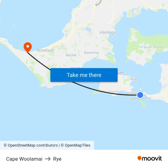 Cape Woolamai to Rye map