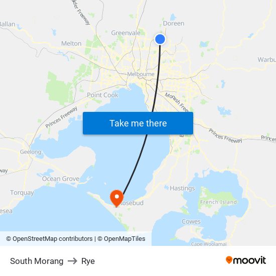 South Morang to Rye map