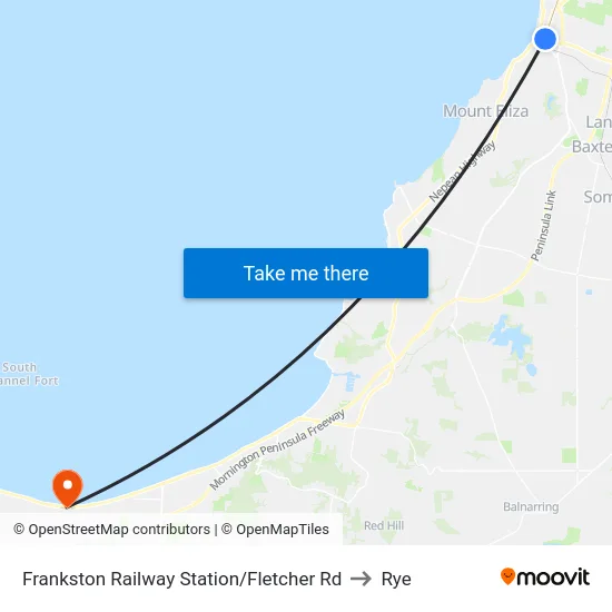 Frankston Railway Station/Fletcher Rd to Rye map