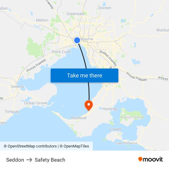 Seddon to Safety Beach map