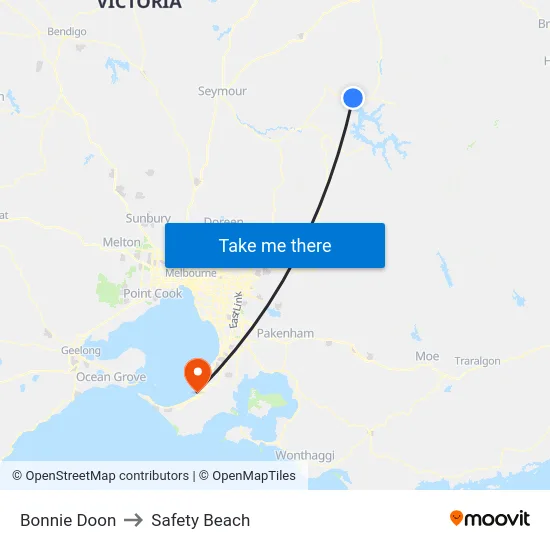 Bonnie Doon to Safety Beach map