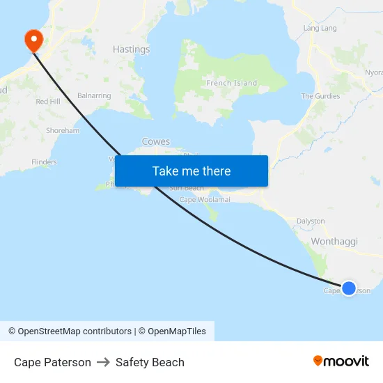 Cape Paterson to Safety Beach map