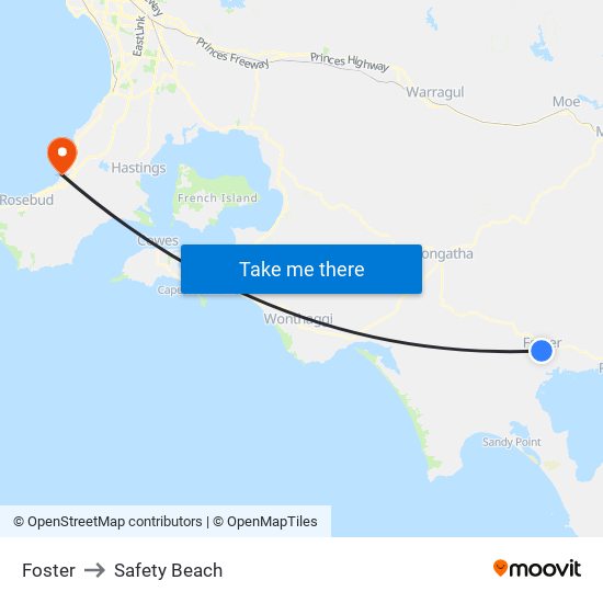 Foster to Safety Beach map