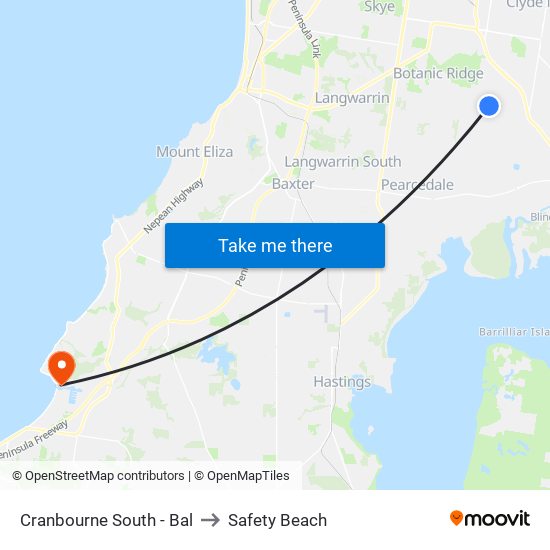 Cranbourne South - Bal to Safety Beach map