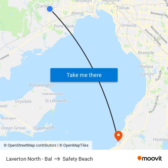 Laverton North - Bal to Safety Beach map