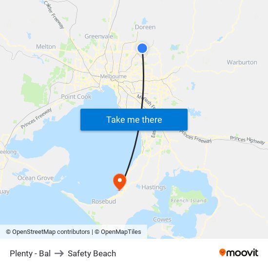 Plenty - Bal to Safety Beach map