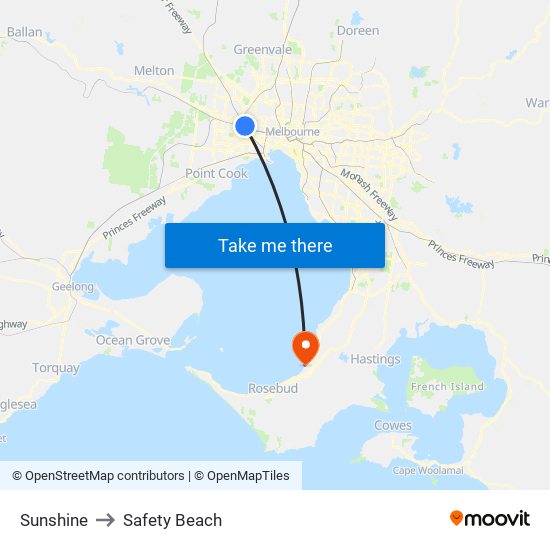 Sunshine to Safety Beach map