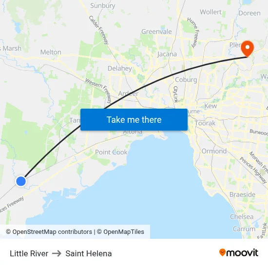 Little River to Saint Helena map