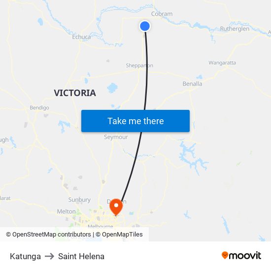 Katunga to Saint Helena map