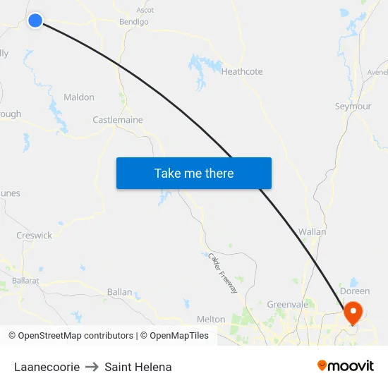 Laanecoorie to Saint Helena map